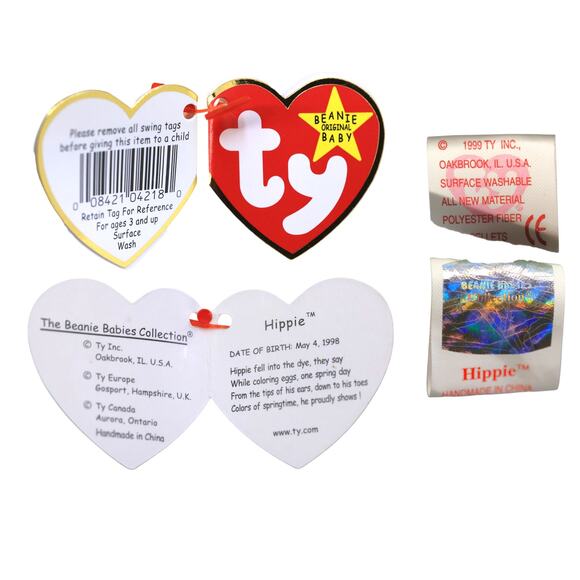 Easter Bunnies Beanie Babies [Set of 4] Hippie, Hippity, Hoppity, Floppity - Picture 4 of 7